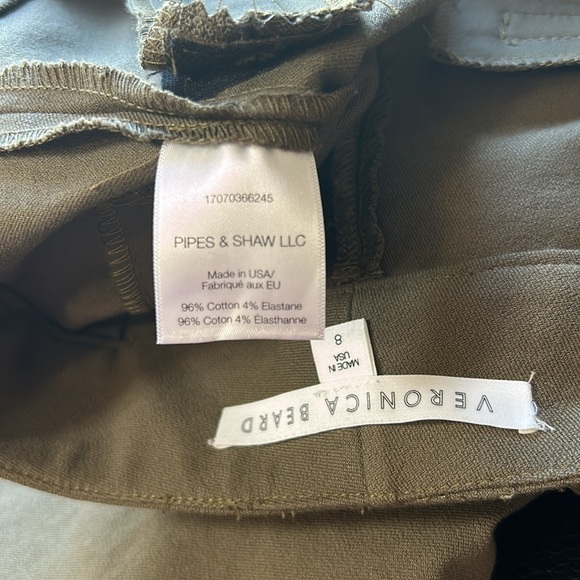 Veronica Beard ADELAIDE ZIPPER POCKET SKINNY STRAIGHT LEG PANTS ARMY GREEN Sz 8 - Picture 11 of 14